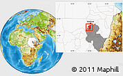 Physical Location Map of El Geteina, highlighted country, highlighted grandparent region