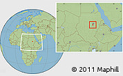 Savanna Style Location Map of El Geteina, within the entire country