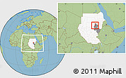 Savanna Style Location Map of El Geteina, highlighted country, highlighted grandparent region, within the entire country