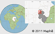 Savanna Style Location Map of El Geteina, highlighted country, highlighted grandparent region