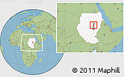 Savanna Style Location Map of El Geteina, highlighted country, highlighted parent region, within the entire country