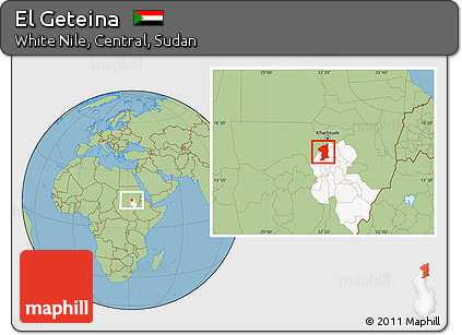 Savanna Style Location Map of El Geteina, highlighted grandparent region