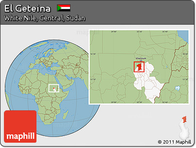 Savanna Style Location Map of El Geteina, highlighted grandparent region