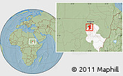 Savanna Style Location Map of El Geteina, highlighted grandparent region, hill shading