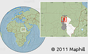 Savanna Style Location Map of El Geteina, highlighted parent region, highlighted grandparent region, hill shading
