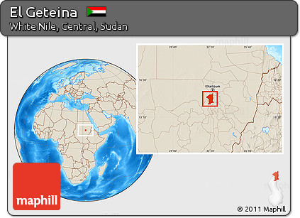 Shaded Relief Location Map of El Geteina