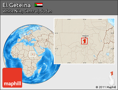 Shaded Relief Location Map of El Geteina