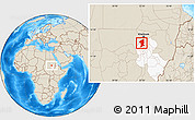 Shaded Relief Location Map of El Geteina, highlighted grandparent region