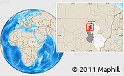 Shaded Relief Location Map of El Geteina, highlighted parent region, highlighted grandparent region