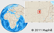 Shaded Relief Location Map of El Geteina