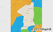 Shaded Relief Map of El Geteina, political outside