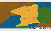 Political Panoramic Map of El Geteina, darken