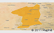Political Panoramic Map of El Geteina, satellite outside