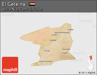 Satellite Panoramic Map of El Geteina, single color outside