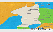 Shaded Relief Panoramic Map of El Geteina, political outside