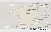 Shaded Relief Panoramic Map of El Geteina, semi-desaturated
