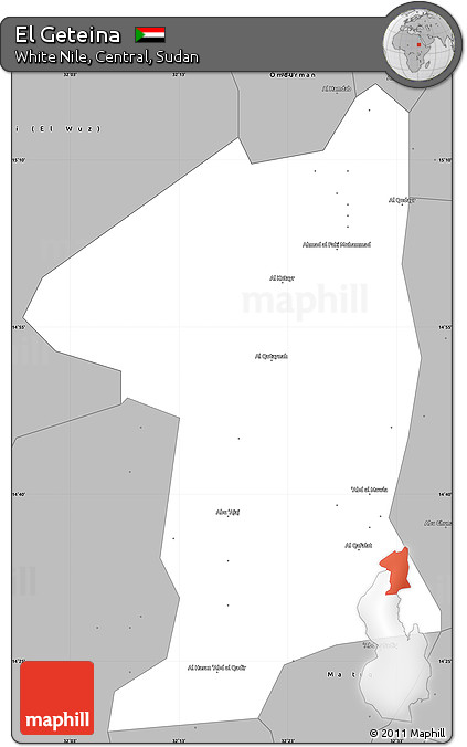 Gray Simple Map of El Geteina