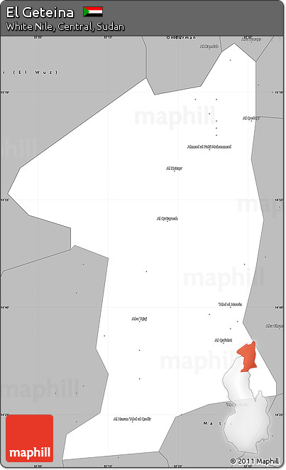 Gray Simple Map of El Geteina