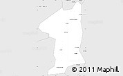 Silver Style Simple Map of El Geteina