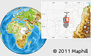 Physical Location Map of Kawa, highlighted country, highlighted parent region