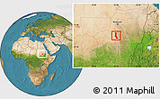 Satellite Location Map of Kawa