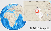 Shaded Relief Location Map of Kawa, highlighted grandparent region