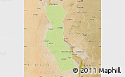 Physical Map of Kawa, satellite outside