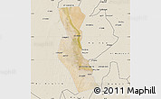 Satellite Map of Kawa, shaded relief outside