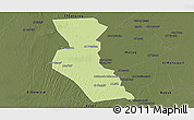 Physical Panoramic Map of Kawa, darken