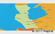 Physical Panoramic Map of Kawa, political outside