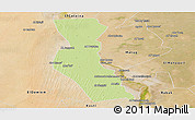 Physical Panoramic Map of Kawa, satellite outside