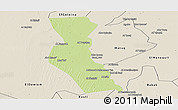 Physical Panoramic Map of Kawa, shaded relief outside