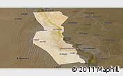 Satellite Panoramic Map of Kawa, darken