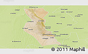 Satellite Panoramic Map of Kawa, physical outside