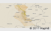 Satellite Panoramic Map of Kawa, shaded relief outside