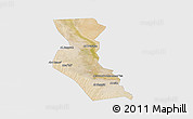 Satellite Panoramic Map of Kawa, single color outside