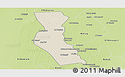 Shaded Relief Panoramic Map of Kawa, physical outside