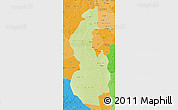 Physical Map of White Nile, political shades outside