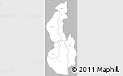 Gray Simple Map of White Nile, single color outside