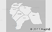 Gray 3D Map of Southern Darfur, single color outside