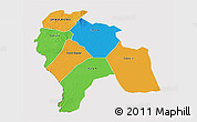 Political 3D Map of Southern Darfur, cropped outside
