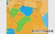 Political 3D Map of Southern Darfur, political shades outside