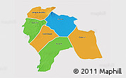 Political 3D Map of Southern Darfur, single color outside