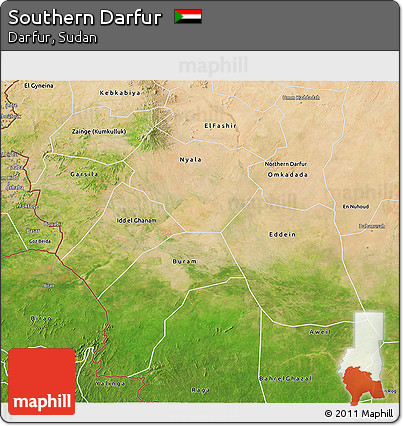 Satellite 3D Map of Southern Darfur