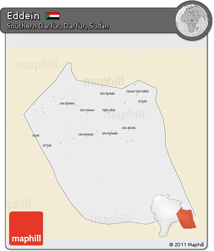 Classic Style 3D Map of Eddein, single color outside