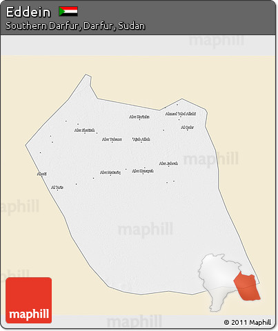 Classic Style 3D Map of Eddein, single color outside