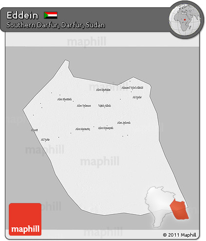 Gray 3D Map of Eddein, single color outside