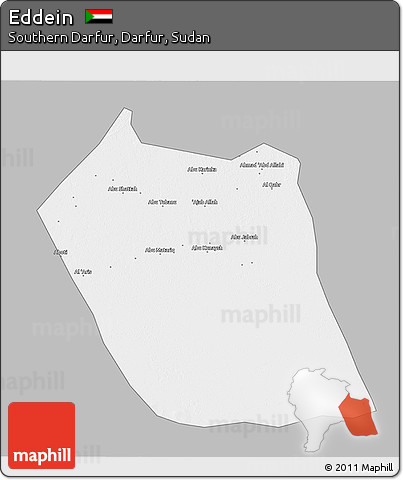 Gray 3D Map of Eddein, single color outside