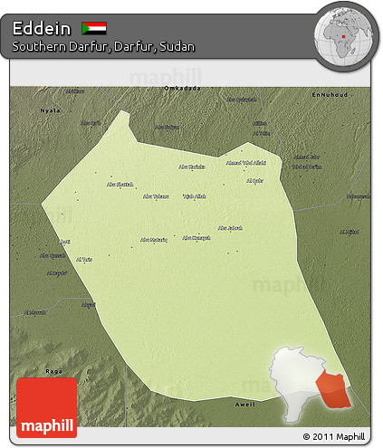 Physical 3D Map of Eddein, darken