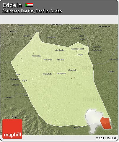 Physical 3D Map of Eddein, darken
